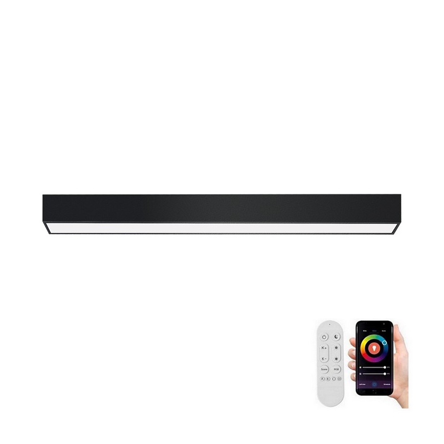 Immax NEO 07255L - Dimmbare LED-Deckenleuchte NEO LITE LUNGO LED/20W/230V 3000-6000K Wi-Fi Tuya schwarz + Fernbedienung