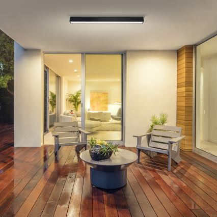 Immax NEO 07255L - Dimmbare LED-Deckenleuchte NEO LITE LUNGO LED/20W/230V 3000-6000K Wi-Fi Tuya schwarz + Fernbedienung