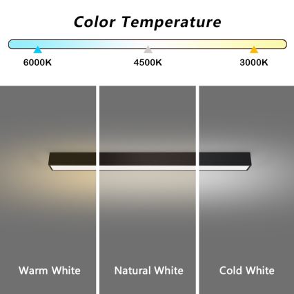 Immax NEO 07255L - LED dimmbares Deckenleuchte NEO LITE LUNGO LED/20W/230V 3000-6000K Wi-Fi Tuya schwarz + Fernbedienung