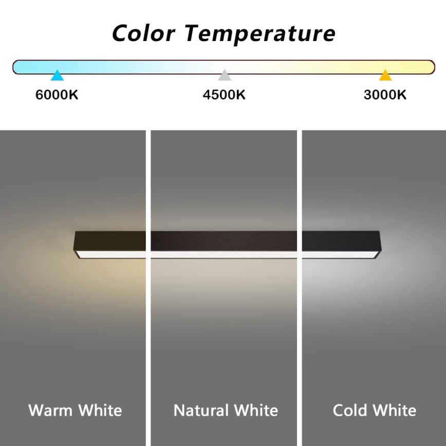 Immax NEO 07255L - LED dimmbares Deckenleuchte NEO LITE LUNGO LED/20W/230V 3000-6000K Wi-Fi Tuya schwarz + Fernbedienung