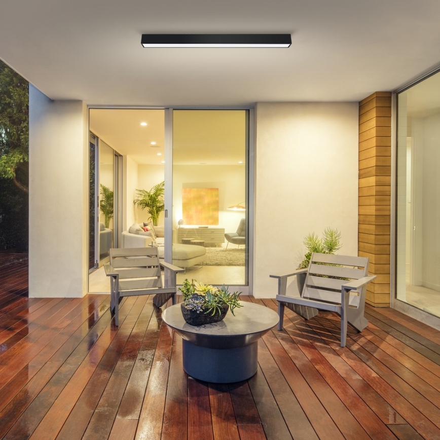 Immax NEO 07255L - LED dimmbares Deckenleuchte NEO LITE LUNGO LED/20W/230V 3000-6000K Wi-Fi Tuya schwarz + Fernbedienung