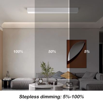 Immax NEO 07258L - Dimmbare LED-Deckenleuchte NEO LITE LUNGO LED/29W/230V 3000-6000K Wi-Fi Tuya weiß + Fernbedienung