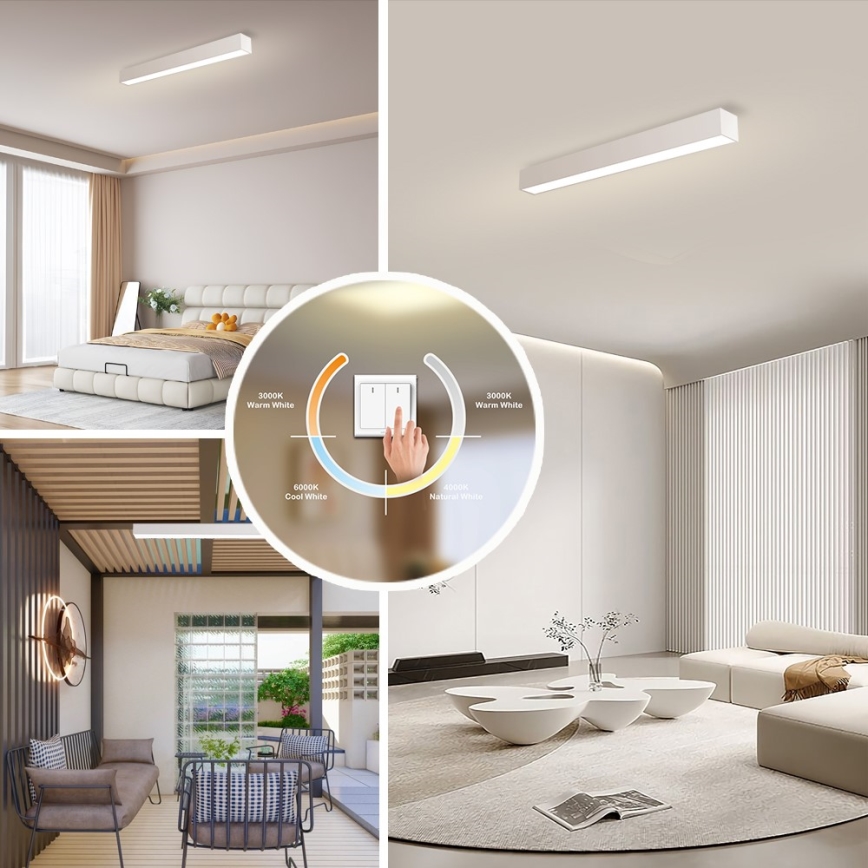 Immax NEO 07258L - Dimmbare LED-Deckenleuchte NEO LITE LUNGO LED/29W/230V 3000-6000K Wi-Fi Tuya weiß + Fernbedienung