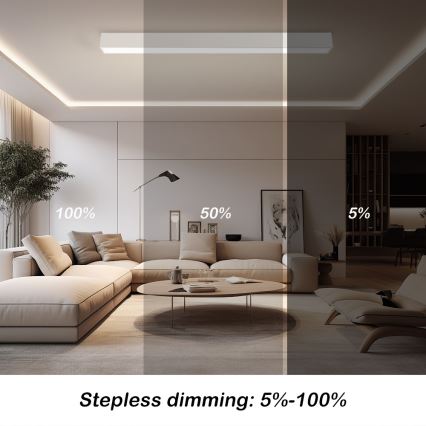 Immax NEO 07259L - LED dimmbare Deckenleuchte NEO LITE LUNGO LED/38W/230V 3000-6000K Wi-Fi Tuya weiß + Fernbedienung