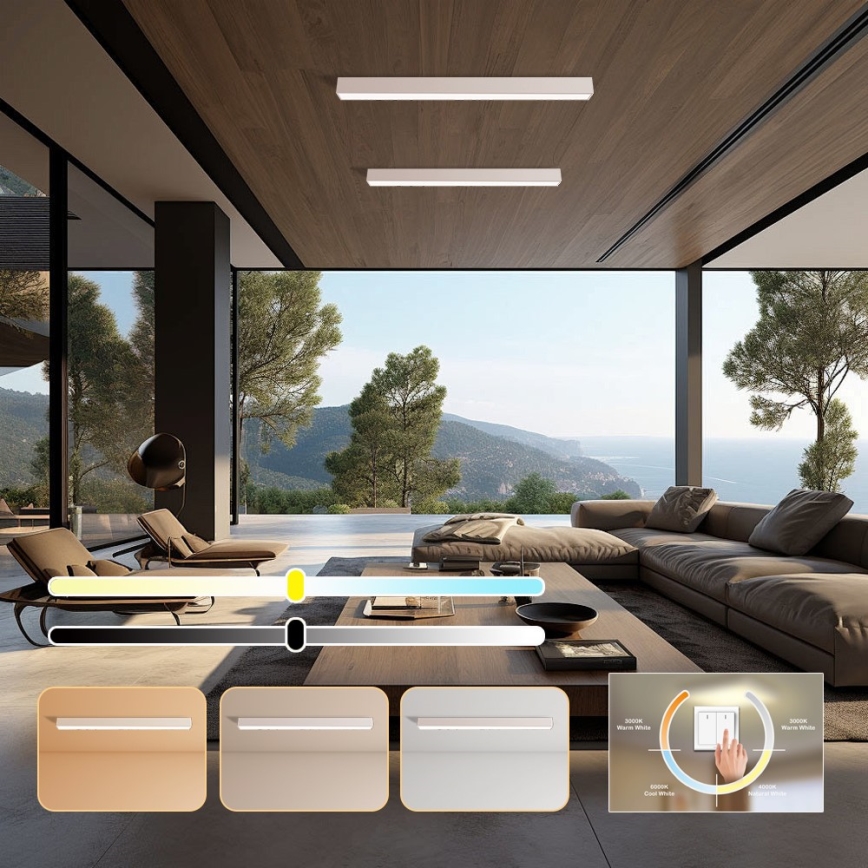 Immax NEO 07259L - LED dimmbare Deckenleuchte NEO LITE LUNGO LED/38W/230V 3000-6000K Wi-Fi Tuya weiß + Fernbedienung