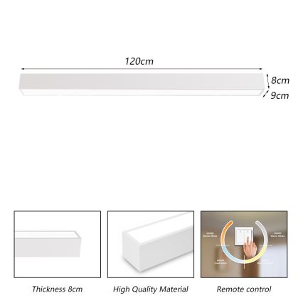 Immax NEO 07259L - LED dimmbare Deckenleuchte NEO LITE LUNGO LED/38W/230V 3000-6000K Wi-Fi Tuya weiß + Fernbedienung