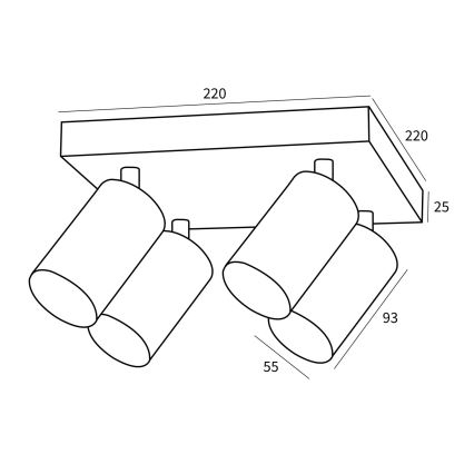 Immax NEO 07267Z - LED RGB+CCT dimmbares Einbauleuchte NEO PUNTO 4xGU10/4,8W/230V Wi-Fi Tuya