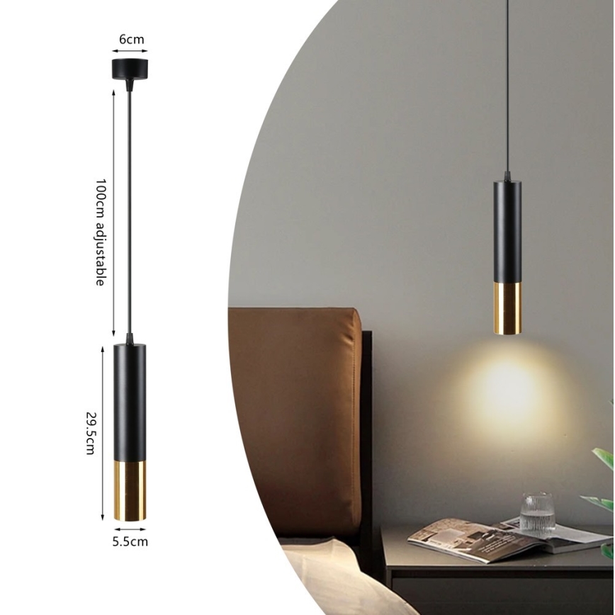 Immax NEO 07272W - LED RGB+CCT dimmbare Pendelleuchte an Seil NEO LITE PUNTO 1xGU10/6W/230V Tuya