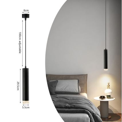 Immax NEO 07275Z - LED RGB+CCT dimmbare Pendelleuchte an Seil NEO PUNTO 1xGU10/4,8W/230V Tuya