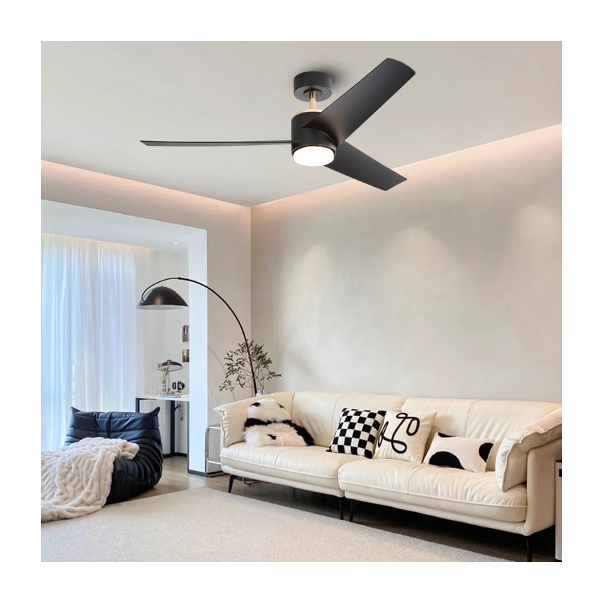 Immax NEO 07280L - Dimmbarer LED-Deckenventilator BEAUTY LED/18W/230V Wi-Fi Tuya schwarz + Fernbedienung