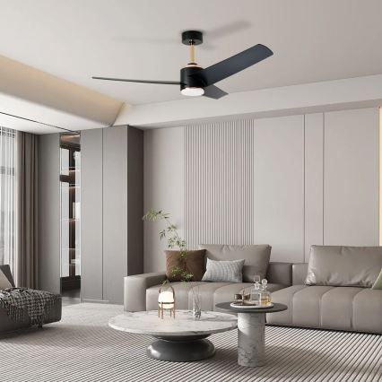 Immax NEO 07280L - LED-Deckenventilator BEAUTY LED/18W/230V Wi-Fi Tuya schwarz d 132 cm + Fernbedienung