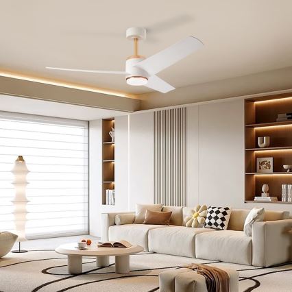 Immax NEO 07281L - Dimmbarer Deckenventilator BEAUTY mit LED+CCT, LED/18W/230V, 3000/4000/6000K, Wi‑Fi (Tuya), Ø 132 cm + Fernbedienung