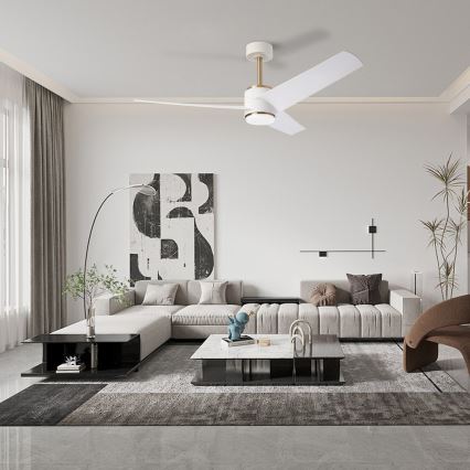 Immax NEO 07281L - Dimmbarer Deckenventilator BEAUTY mit LED+CCT, LED/18W/230V, 3000/4000/6000K, Wi‑Fi (Tuya), Ø 132 cm + Fernbedienung