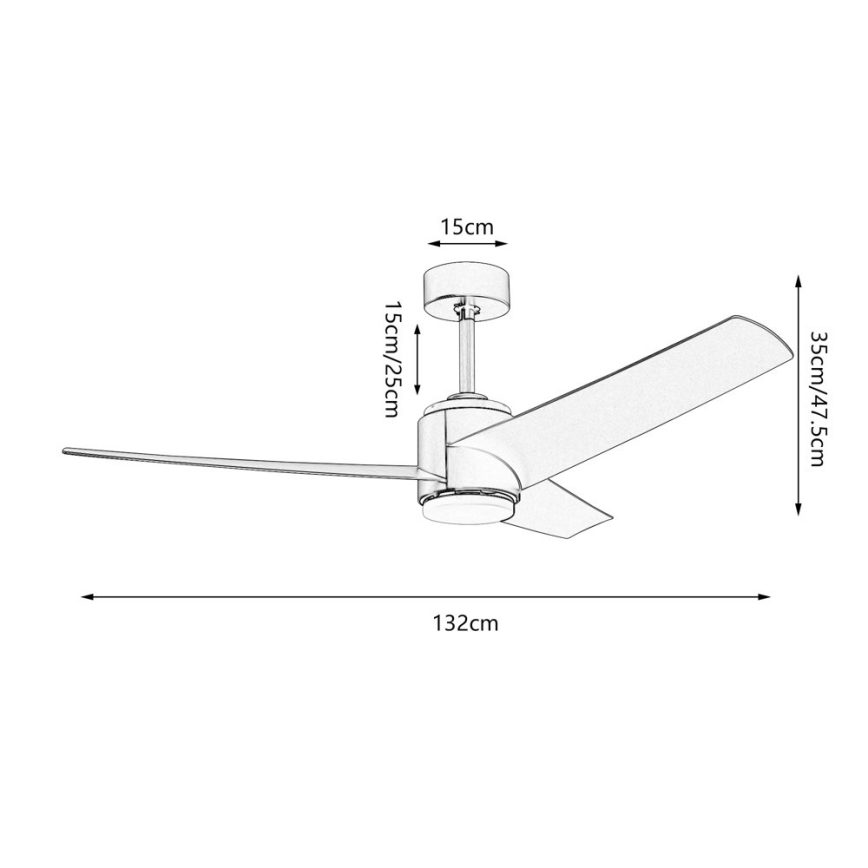 Immax NEO 07281L - Dimmbarer Deckenventilator BEAUTY mit LED+CCT, LED/18W/230V, 3000/4000/6000K, Wi‑Fi (Tuya), Ø 132 cm + Fernbedienung