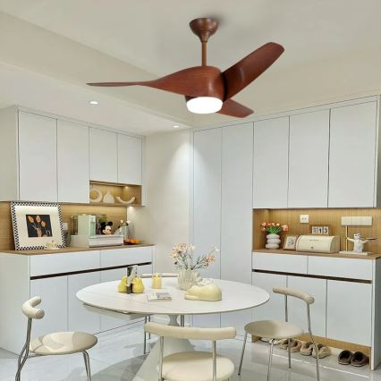 Immax NEO 07286L - LED-Deckenventilator WAVE LED/18W/230V Wi-Fi Tuya, braun Ø 132 cm + Fernbedienung