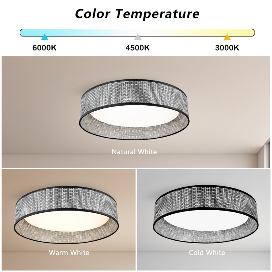 Immax NEO 07287L - LED+CCT dimmbare Deckenleuchte LONA LED/36W/230V 3000-6000K Wi-Fi Tuya Ø 45,5 cm+ Fernbedienung