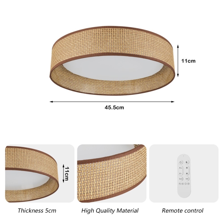 Immax NEO 07288L - LED+CCT, dimmbare Deckenleuchte LONA LED/36W/230V 3000-6000K Wi-Fi Tuya Ø 45,5 cm + Fernbedienung