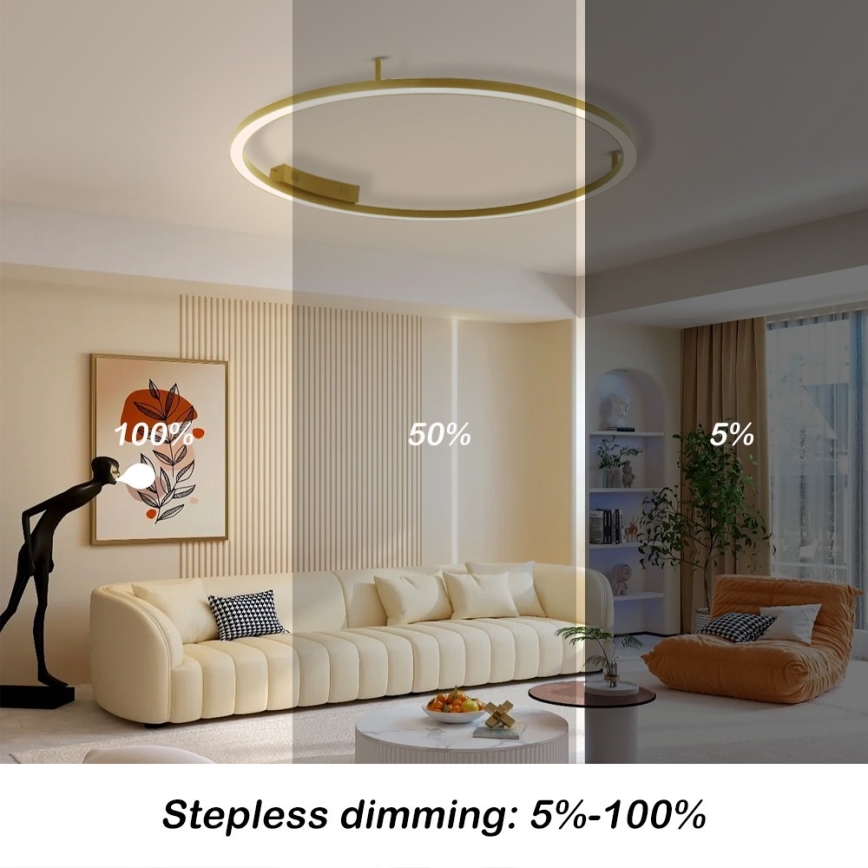 Immax NEO 07291-80G - LED+CCT dimmbare Deckenleuchte FINO LED/55W/230V 2700–6500K Tuya Ø 80 cm + Fernbedienung