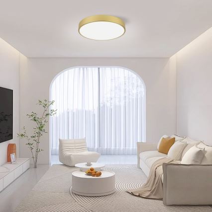 Immax NEO 07292L - LED-dimmbare Deckenleuchte NEO LITE SEMPLICI LED/36W/230V 3000–6000K Ø 40 cm Wi‑Fi (Tuya) goldfarben + Fernbedienung