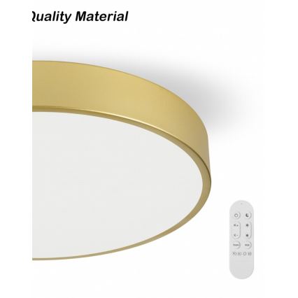 Immax NEO 07292L - LED-dimmbare Deckenleuchte NEO LITE SEMPLICI LED/36W/230V 3000–6000K Ø 40 cm Wi‑Fi (Tuya) goldfarben + Fernbedienung