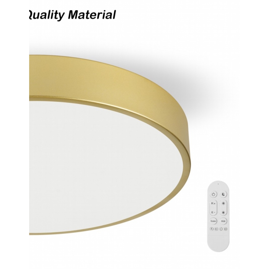 Immax NEO 07292L - LED-dimmbare Deckenleuchte NEO LITE SEMPLICI LED/36W/230V 3000–6000K Ø 40 cm Wi‑Fi (Tuya) goldfarben + Fernbedienung