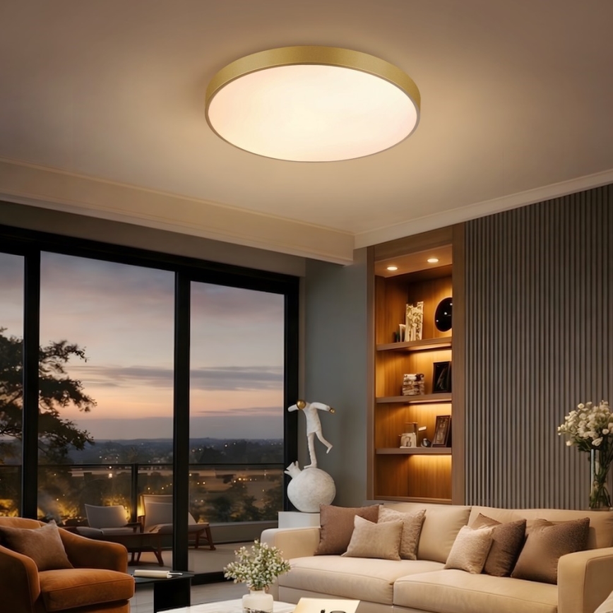 Immax NEO 07293L - dimmbare LED-Deckenleuchte NEO LITE SEMPLICI LED/60W/230V 3000-6000K Ø 60 cm Wi-Fi Tuya goldfarben + Fernbedienung