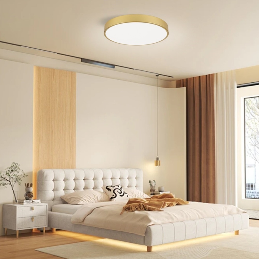 Immax NEO 07293L - dimmbare LED-Deckenleuchte NEO LITE SEMPLICI LED/60W/230V 3000-6000K Ø 60 cm Wi-Fi Tuya goldfarben + Fernbedienung