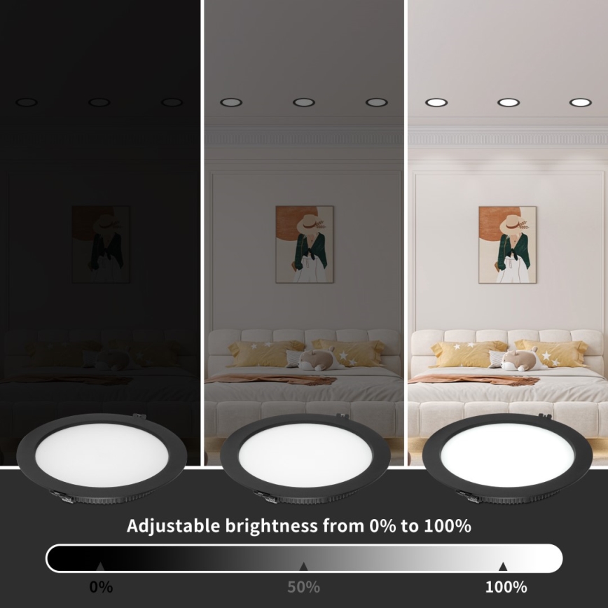 Immax NEO 07294L - LED dimmbares DOWN-Einbauleuchte LED/12W/230V Wi-Fi Tuya Ø 12 cm weiß