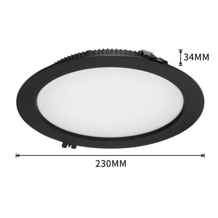 Immax NEO 07294L - dimmbares LED-Einbau-Downlight DOWN LED/36W/230V Wi-Fi Tuya Ø 23 cm schwarz