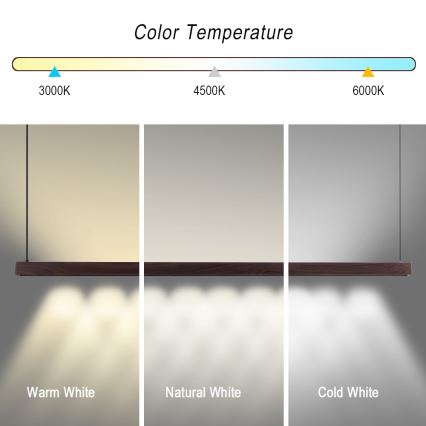 Immax NEO 07301L - LED-dimmbarer Seil-Pendelleuchte MADEIRA LED/33W/230V Wi-Fi Tuya 152 cm Nussbaum + Fernbedienung
