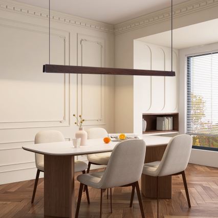 Immax NEO 07301L - LED-dimmbarer Seil-Pendelleuchte MADEIRA LED/33W/230V Wi-Fi Tuya 152 cm Nussbaum + Fernbedienung