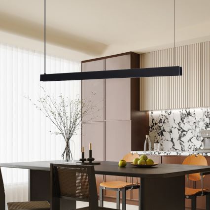 Immax NEO 07306L - MADEIRA LED dimmbare Pendelleuchte mit Seilabhängung LED/26W/230V Wi-Fi Tuya 122 cm schwarz + Fernbedienung