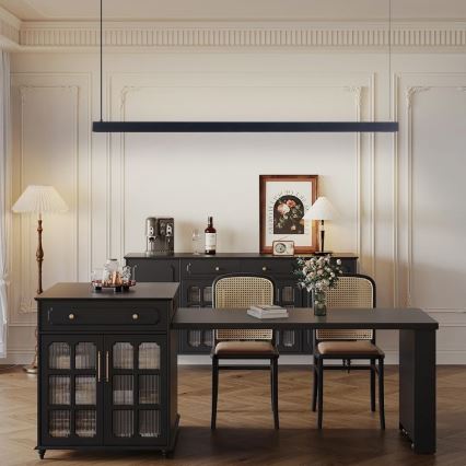 Immax NEO 07307L - dimmbare LED-Pendelleuchte mit Seilaufhängung MADEIRA LED/33W/230V Wi-Fi Tuya 152 cm schwarz + Fernbedienung