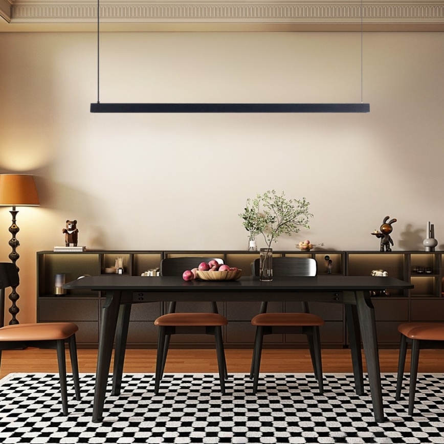 Immax NEO 07307L - dimmbare LED-Pendelleuchte mit Seilaufhängung MADEIRA LED/33W/230V Wi-Fi Tuya 152 cm schwarz + Fernbedienung