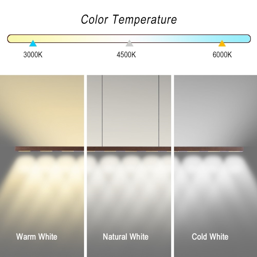 Immax NEO 07309L - LED-dimmbare Pendelleuchte an Kabel mit Sensor MADEIRA LED/37W/230V 157 cm Walnuss