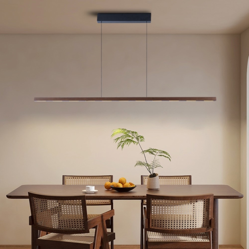 Immax NEO 07309L - LED-dimmbare Pendelleuchte an Kabel mit Sensor MADEIRA LED/37W/230V 157 cm Walnuss