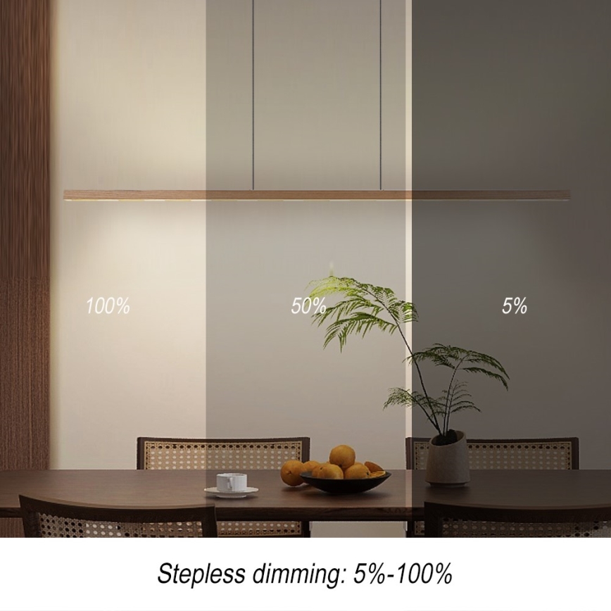 Immax NEO 07310L - LED-dimmbare Pendelleuchte an Kabel mit Sensor MADEIRA LED/37W/230V 157 cm Esche