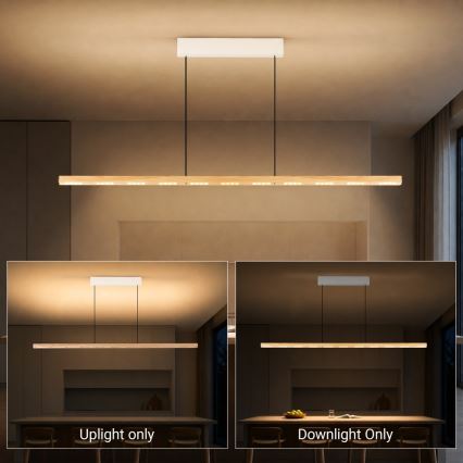 Immax NEO 07310L - LED-dimmbare Pendelleuchte an Kabel mit Sensor MADEIRA LED/37W/230V 157 cm Esche