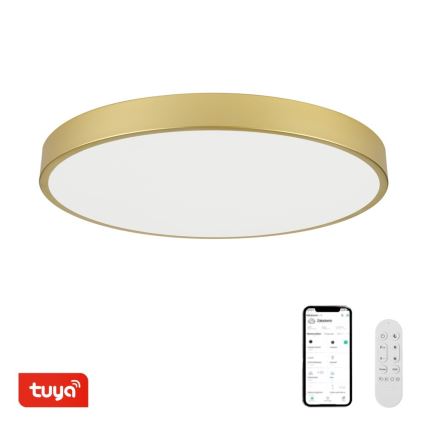 Immax NEO 07311L - dimmbare LED-Deckenleuchte SEMPLICI LED/96W/230V Ø 80 cm Wi-Fi Tuya goldfarben + Fernbedienung