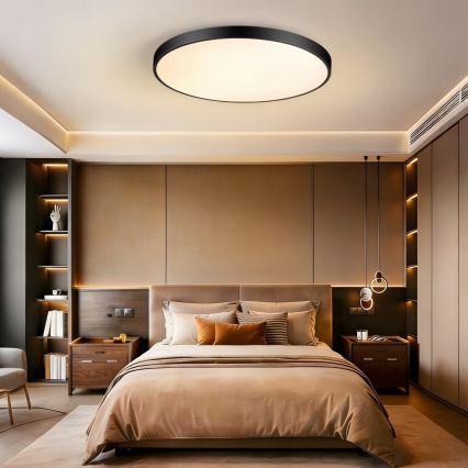 Immax NEO 07313L - LED-dimmbare Deckenleuchte SEMPLICI LED/96W/230V Ø 80 cm Wi-Fi Tuya schwarz + Fernbedienung
