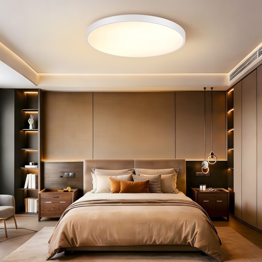 Immax NEO 07315L - LED-dimmbare Deckenleuchte SEMPLICI LED/96W/230V Ø 80 cm Wi-Fi Tuya weiß + Fernbedienung