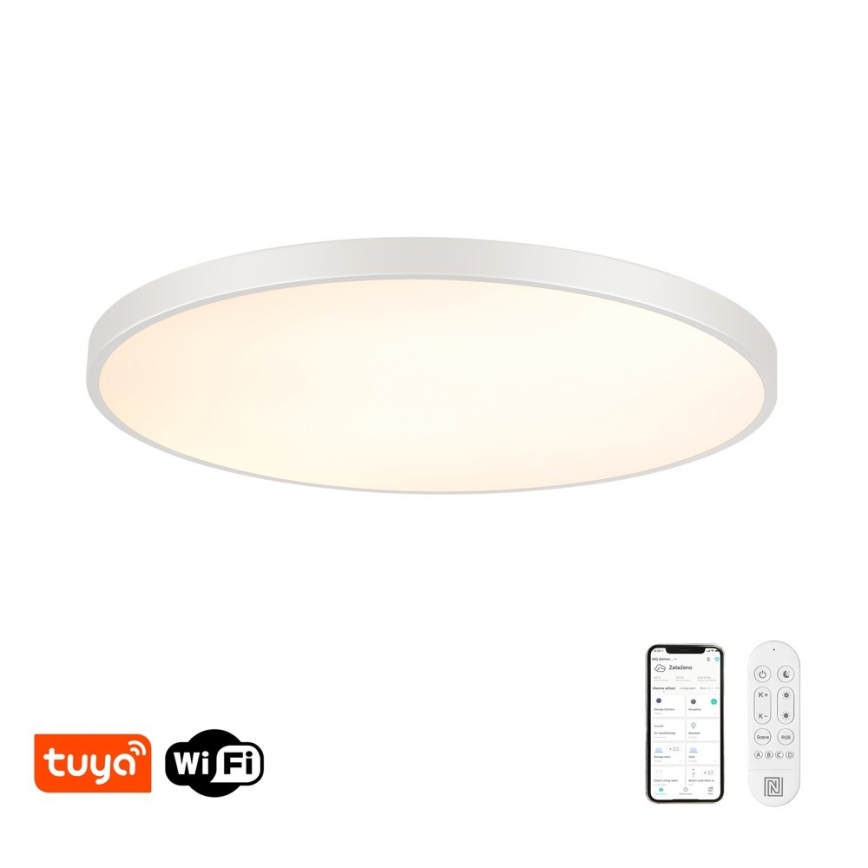 Immax NEO 07316L - LED-dimmbare Deckenleuchte SEMPLICI LED, 128 W, 230 V, Ø 100 cm, Wi-Fi Tuya, weiß + Fernbedienung