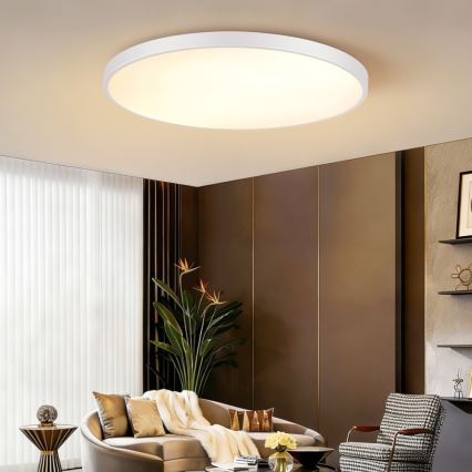 Immax NEO 07316L - LED-dimmbare Deckenleuchte SEMPLICI LED, 128 W, 230 V, Ø 100 cm, Wi-Fi Tuya, weiß + Fernbedienung