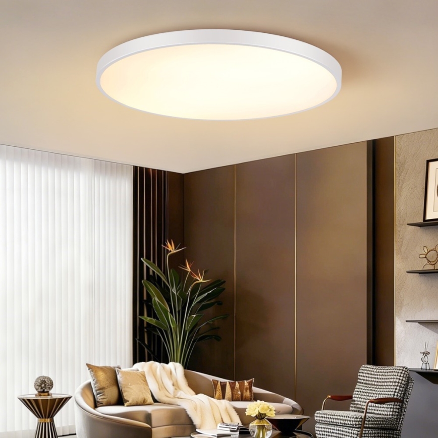 Immax NEO 07316L - LED-dimmbare Deckenleuchte SEMPLICI LED, 128 W, 230 V, Ø 100 cm, Wi-Fi Tuya, weiß + Fernbedienung