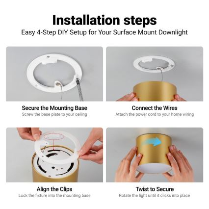 Immax NEO 07317L - dimmbare LED-Deckenleuchte RONDATE, 18 W, 230 V, Ø 11,5 cm, Tuya Wi‑Fi, goldfarben