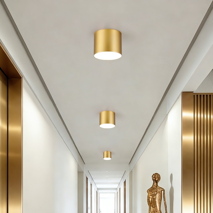 Immax NEO 07317L - dimmbare LED-Deckenleuchte RONDATE, 18 W, 230 V, Ø 11,5 cm, Tuya Wi‑Fi, goldfarben