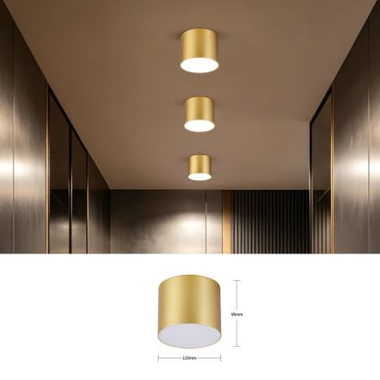 Immax NEO 07317L - dimmbare LED-Deckenleuchte RONDATE LED/18 W/230 V Ø 11,5 cm Wi-Fi Tuya goldfarben