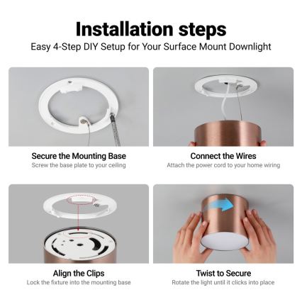 Immax NEO 07319L - RONDATE dimmbare LED-Deckenleuchte LED/18W/230V Ø 11,5 cm, Wi‑Fi (Tuya), Roségold