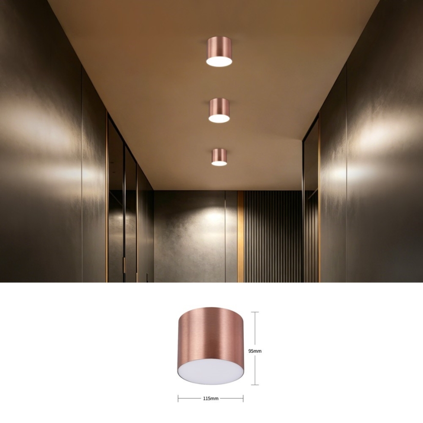 Immax NEO 07319L - RONDATE dimmbare LED-Deckenleuchte LED/18W/230V Ø 11,5 cm, Wi‑Fi (Tuya), Roségold