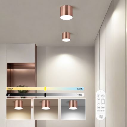 Immax NEO 07319L - dimmbare LED-Deckenleuchte RONDATE LED/18W/230V Ø 11,5 cm Wi-Fi Tuya Roségold